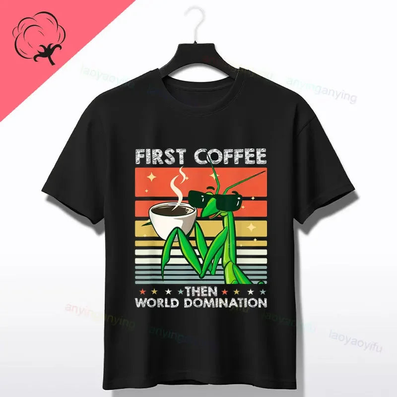 Praying Mantis Insects Bug Love Praying Mantis- Retro T-Shirt 100% Cotton Short Sleeve O-neck Tee Humor Style Design Casual Wear