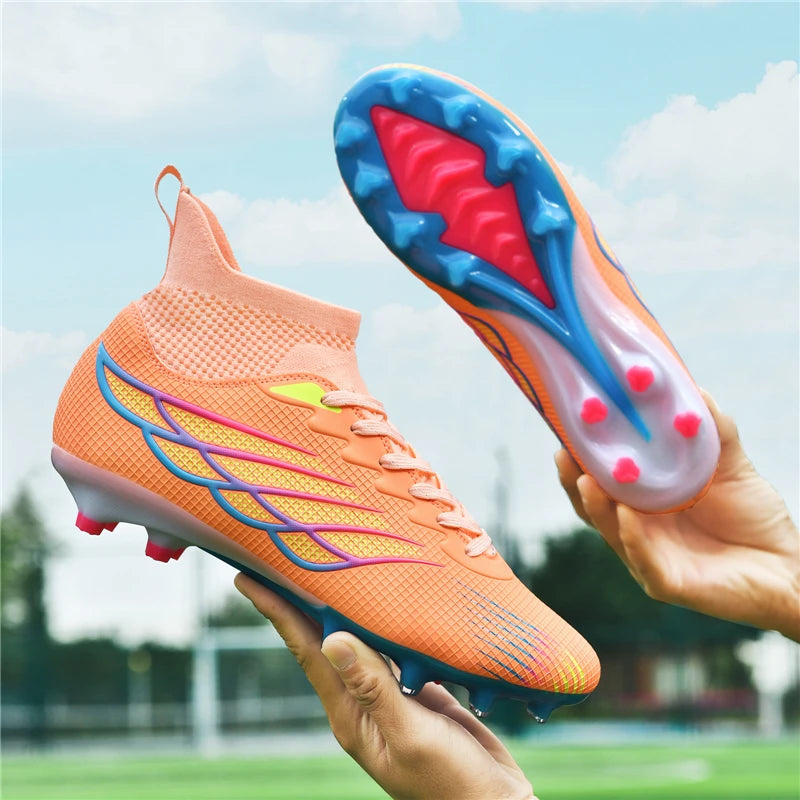Superfly FG Football Boots Outdoor Soccer Cleat Black Shoes Soft Sport Professional Shoes Breathable Comfortable Boots Plus Size