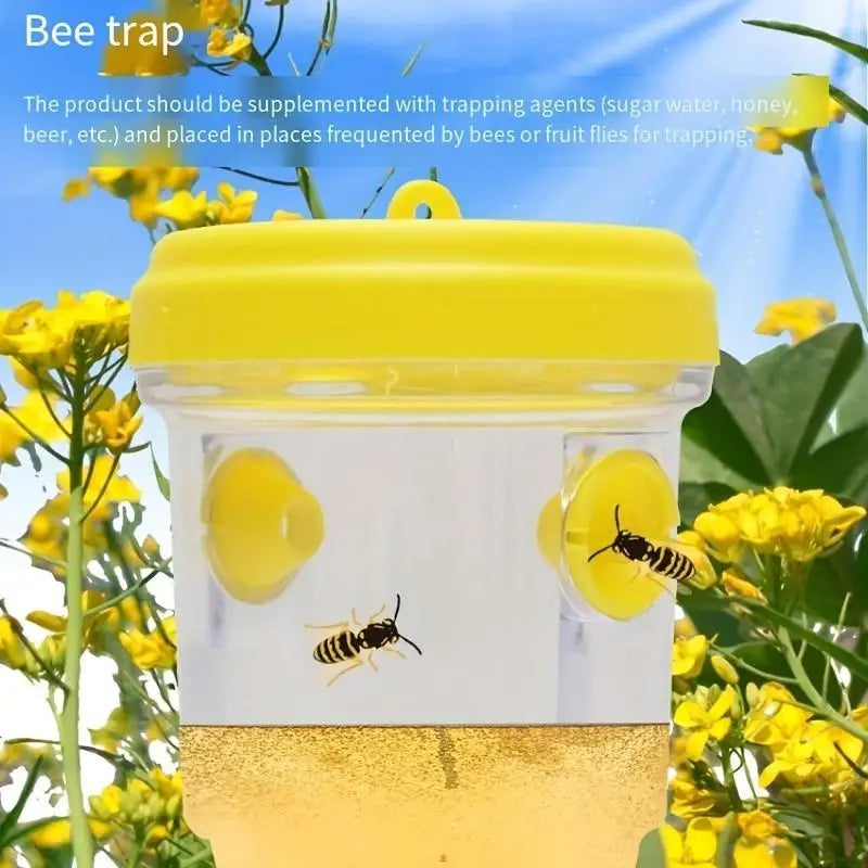 Outdoor Insect Trap with Lid Effective Fruit Fly Wasp Catcher Transparent Design Reusable Pest Control Trap for Garden Patio
