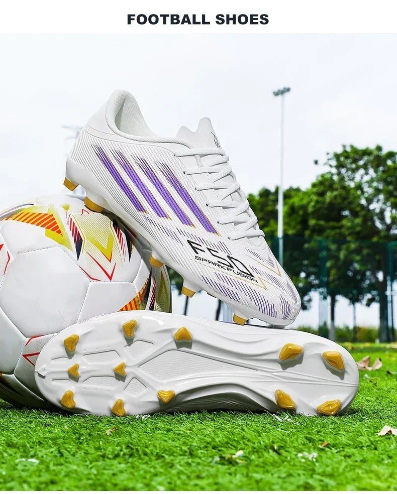 Adult Football Shoes Lightweight Wear-resistant Soccer Boots Anti-slip Outdoor Turf Training Sports for Men Youth Daily Match