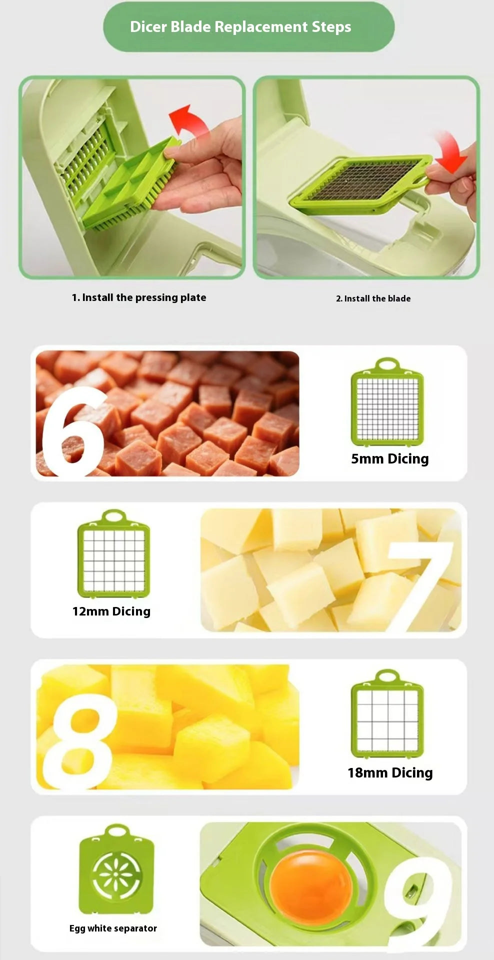 Vegetable cutting artifact Multifunctional grater Potato slicer Shredder Onion dicer Vegetable cutter