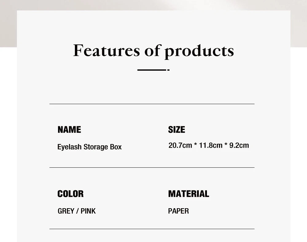 DeceMars Eyelash storage box Pink/Gray
