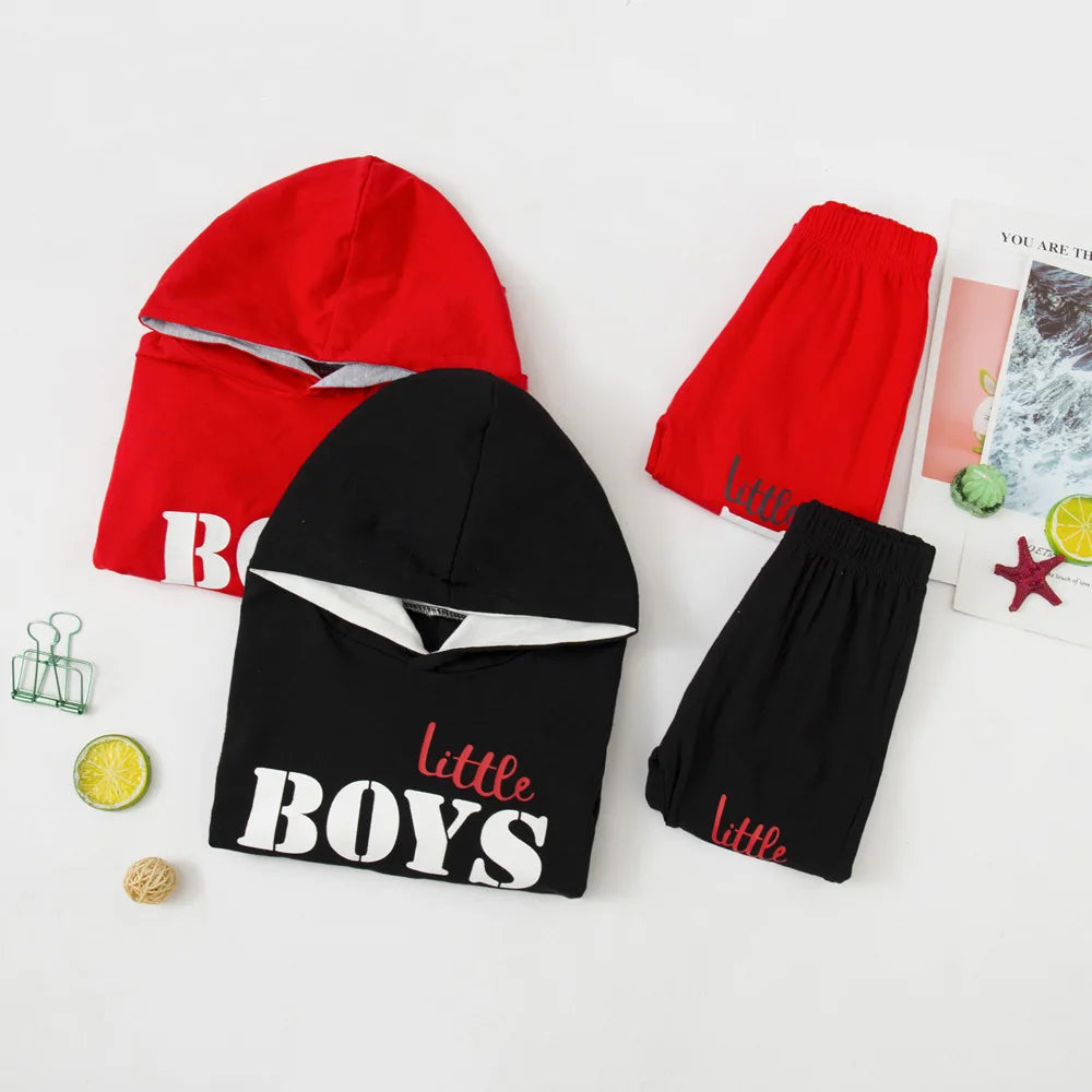 Newborn Baby Boys Clothes Letter Printing Long Sleeves Hooded+Pants Sportswear Spring Casual Children Sport Tracksuits 0-2 Yrs