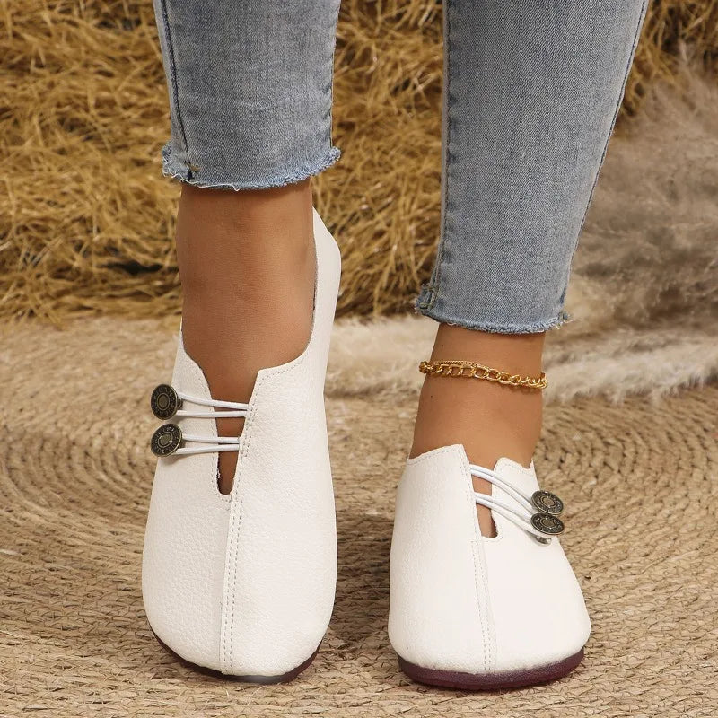Women's Flat Shoes Soft and Comfortable Walking Light Non-slip Loafers Fashion Women's Leather Shoes Spring and Autumn 2024 New