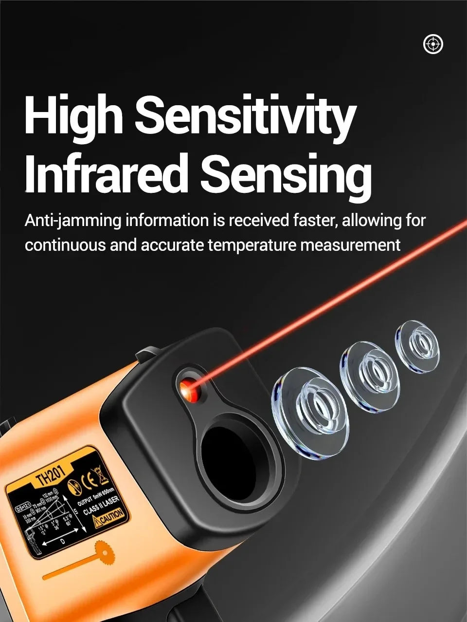 Digital Infrared Thermometer Non-contact Thermometer Industrial Precision Laser Temperature Meter Pyrometer Instrument Tool