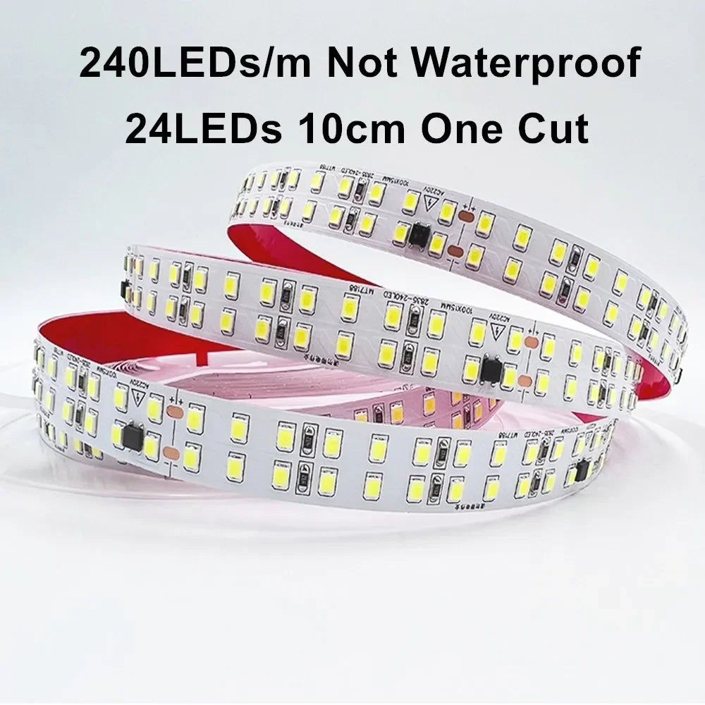 LED Strip Lights 220V 2835 1 20 30 meter 120LED/m 240LED/m Nature Warm White AC 220V Waterproof LED Strips 100 ft Outdoor Light