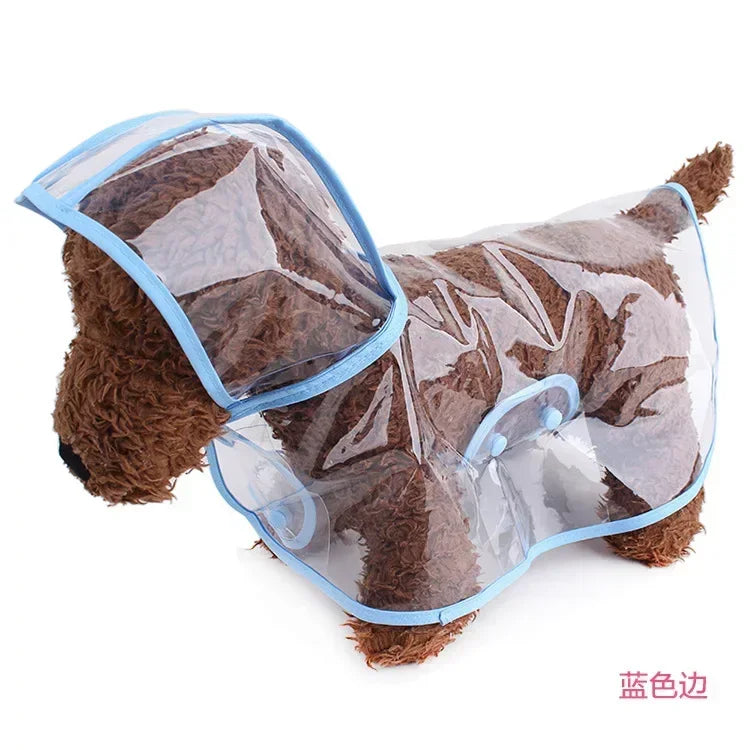 Pet Dog Puppy Transparent Rainwear Raincoat Pet Hooded Waterproof Jacket Clothes