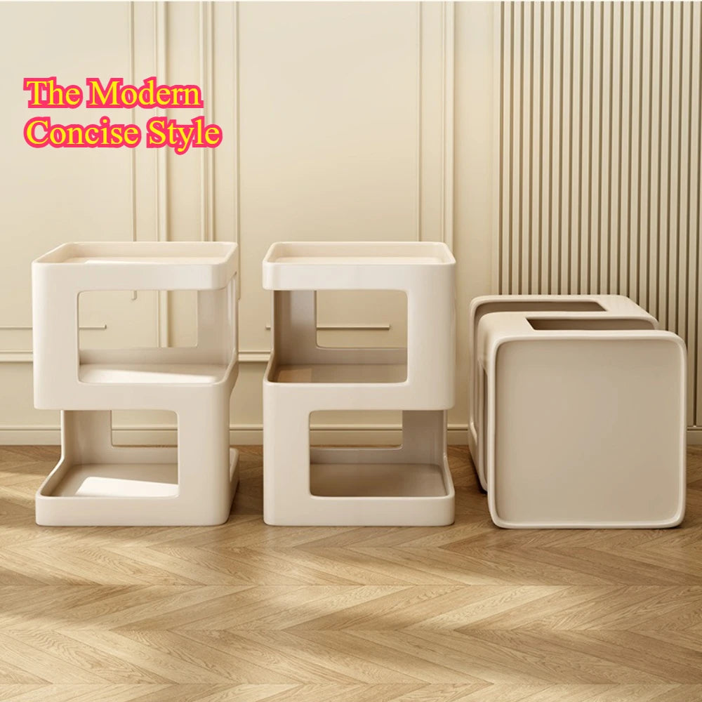 Light Luxury Sofa Table Solid Color Bookshelf Living Room Small Coffee Table Bedroom Simple Bedside Table Creative Computer Desk