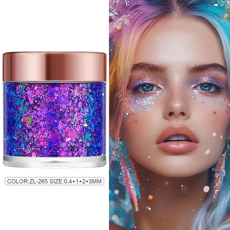 Chameleon Glitter Gel Sequins for Eye & Body Hair Makeup,Long-Lasting Eyeshadow Face Make Up Decorations for DIY Art & Parties