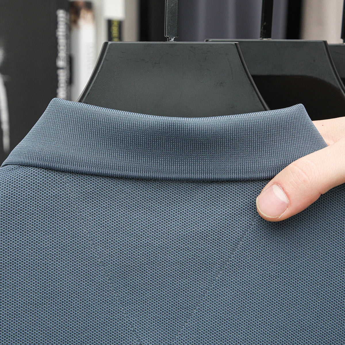 100% pure cotton T-shirt summer new men's fashionable short sleeve comfortable breathable polo shirt exquisite solid color top