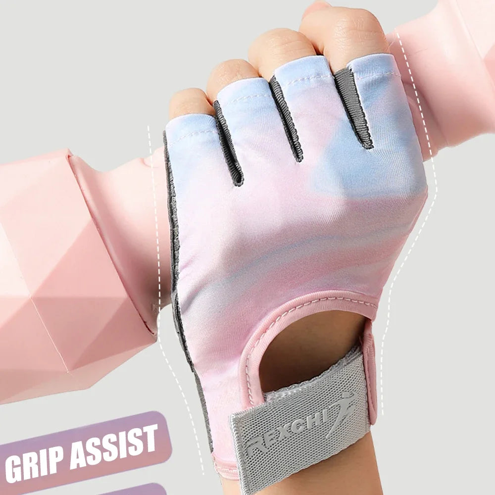 1 Pair Gym Body Building Training Fitness Gloves Sports Weight Lifting Exercise Slip-Resistant Gloves for Women Men Yoga Gloves