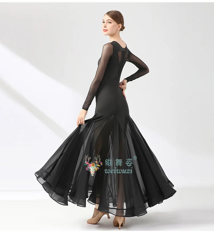 Ballroom Dance Performance Dresses Women Simple Style Waltz Dancing Wear Adult Elegant Ballroom Competition Social Dancing Dress