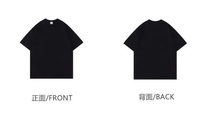 American 450g Heavy Cotton Short-sleeved T-shirt Men's and Women's Solid Color Loose Round Neck Top Bottoming Shirt Half-sleeved