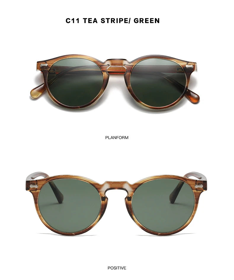 New Retro Polarized Sunglasses Men Women Fashion Small Round Sun Glasses For Male Female Literary Vintage Shades Driving Eyewear