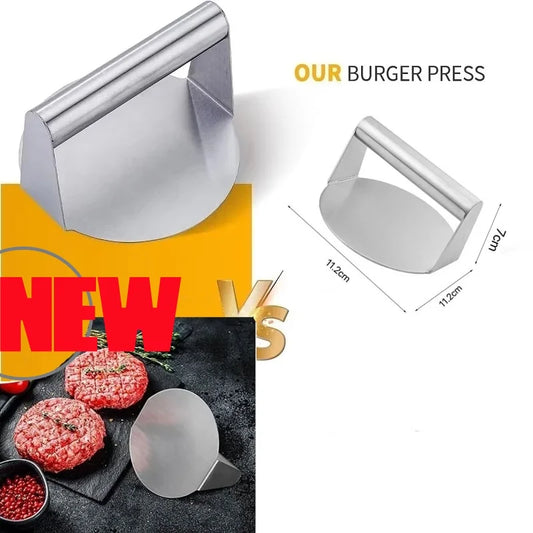 Stainless Steel Hamburger Patty Maker Crushing Hamburger Press Round Meat Pressing Tool Kitchen Stainless Steel Meat Pie Mold