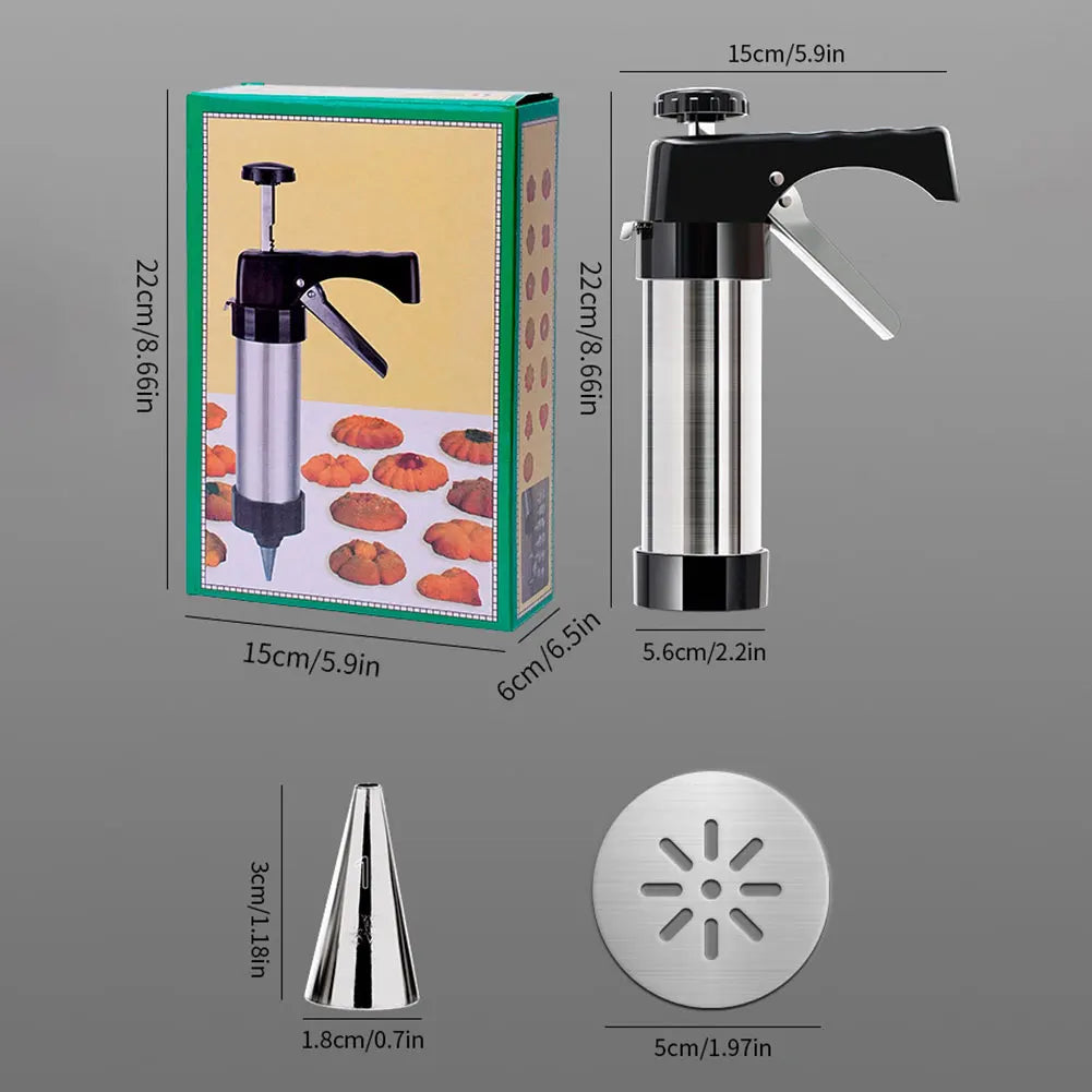 Stainless Steel Cookie Maker Press Kit Manual Churros Maker Machine Cookie Biscuit Press Kit or Making and Decorating Cookies