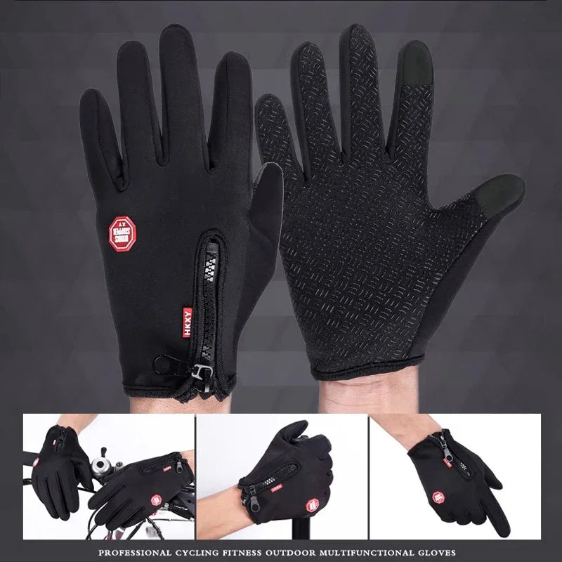 Outdoor Warm Gloves Autumn Winter Thermal Sport Cycling Running Bicycle Ski Gloves for Camping Hiking Motorcycle Gloves MenWomen