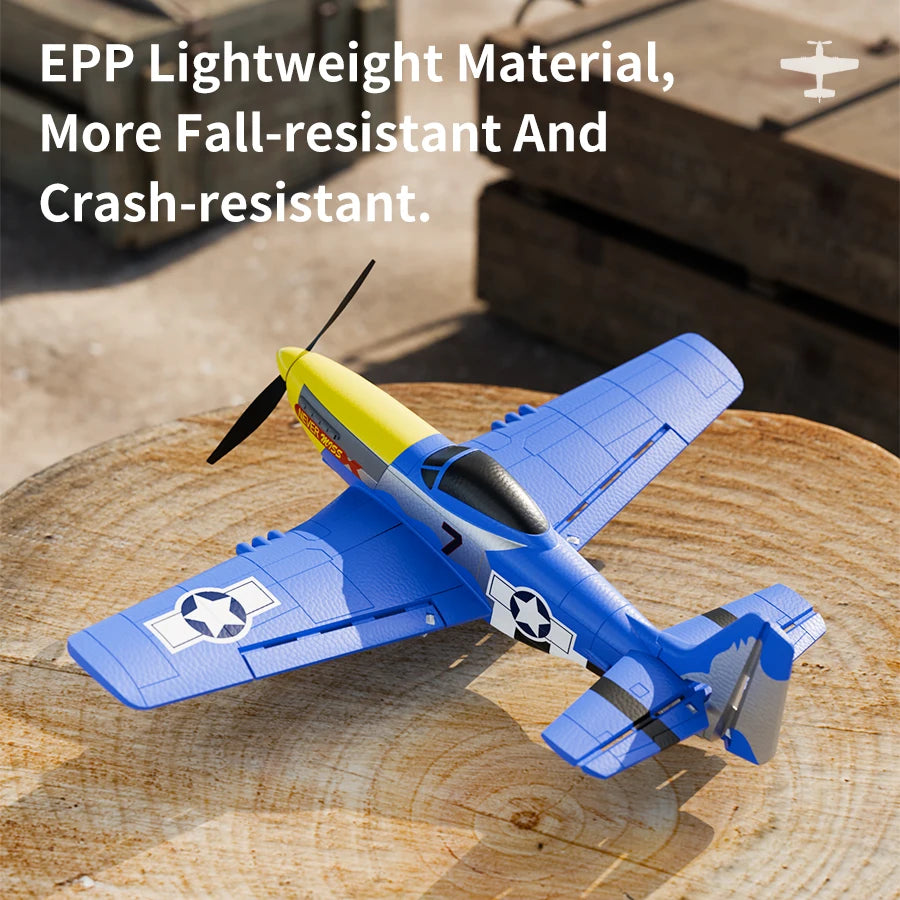 P51 Mustang RC Plane 2.4G 4CH 6 Axis EPP Foam 410MM Fixed Wingspan One Key Aerobatic RC Fighters Glider Toys Gifts