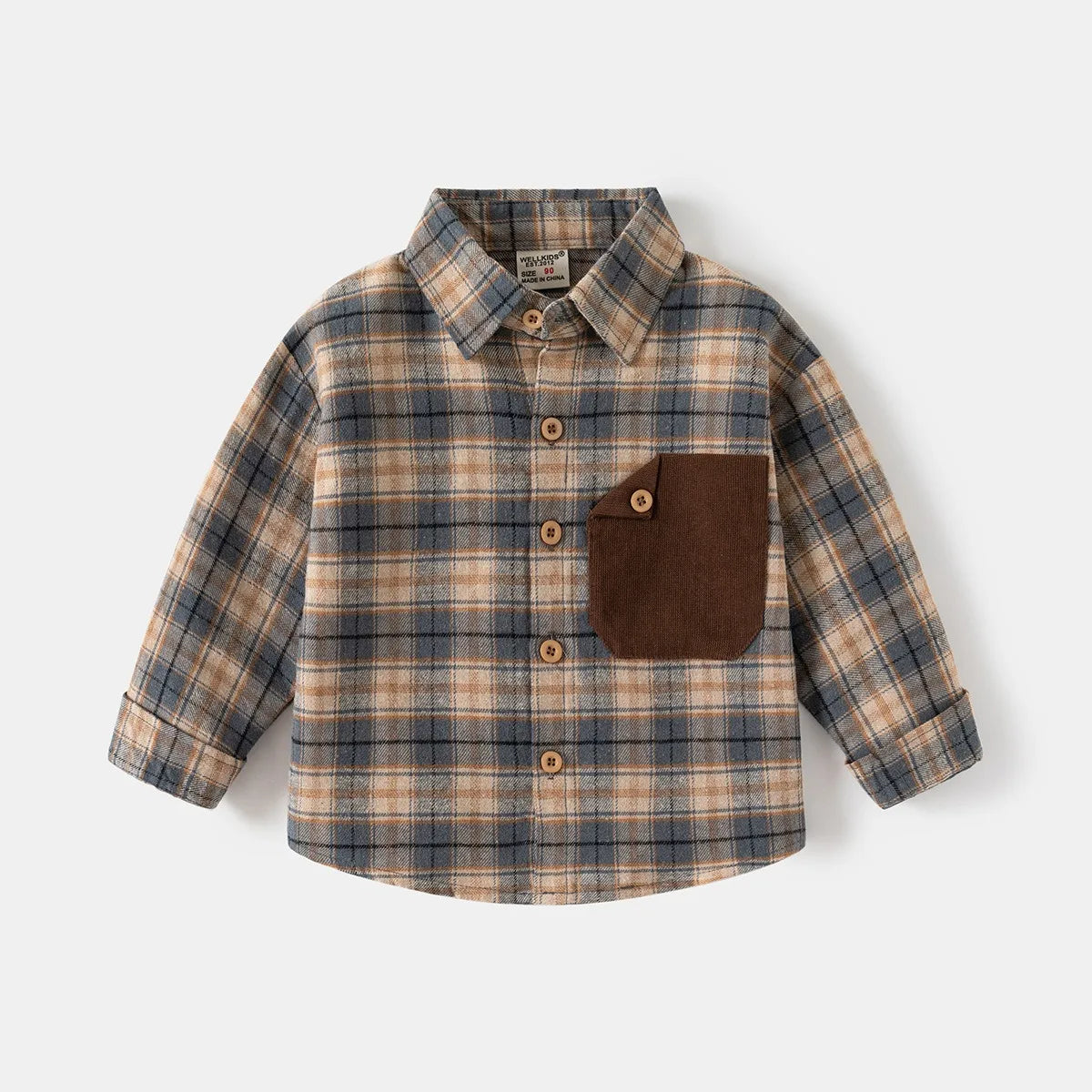 2-7 Years Shirts For Children 2025 Kids Clothes Boys Shirts With Collar Cotton Long Sleeved Plaid Casual Top Blouse For Boy