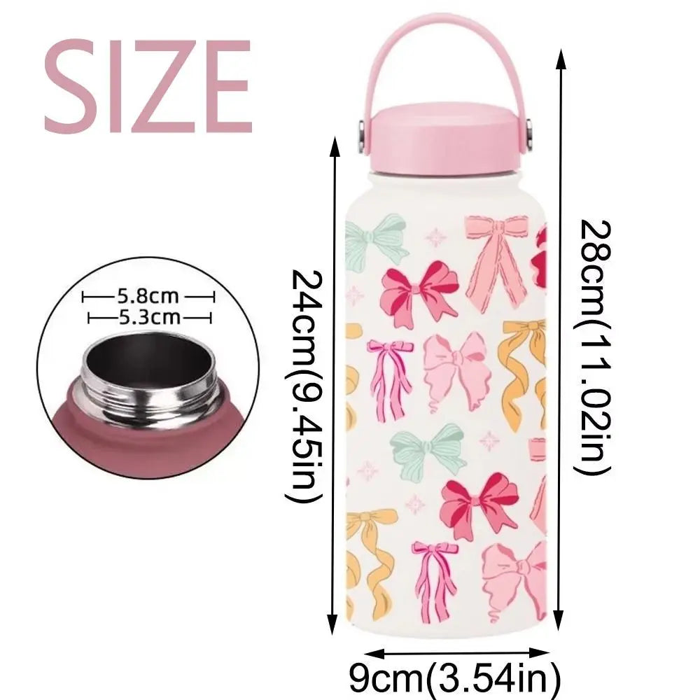 Gift INS Insulated Water Bottle Portable 1L Outdoor Insulated Mug Stainless Steel Leak-proof Thermal Water Bottle Office