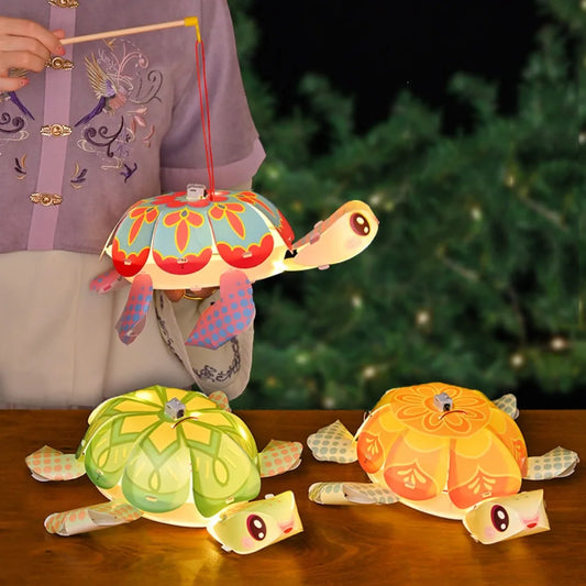 Cartoon Middle Autumn Festival Lantern LED Light Cute Festival Lantern Material Kits Luminous DIY Craft Hanging Lamps