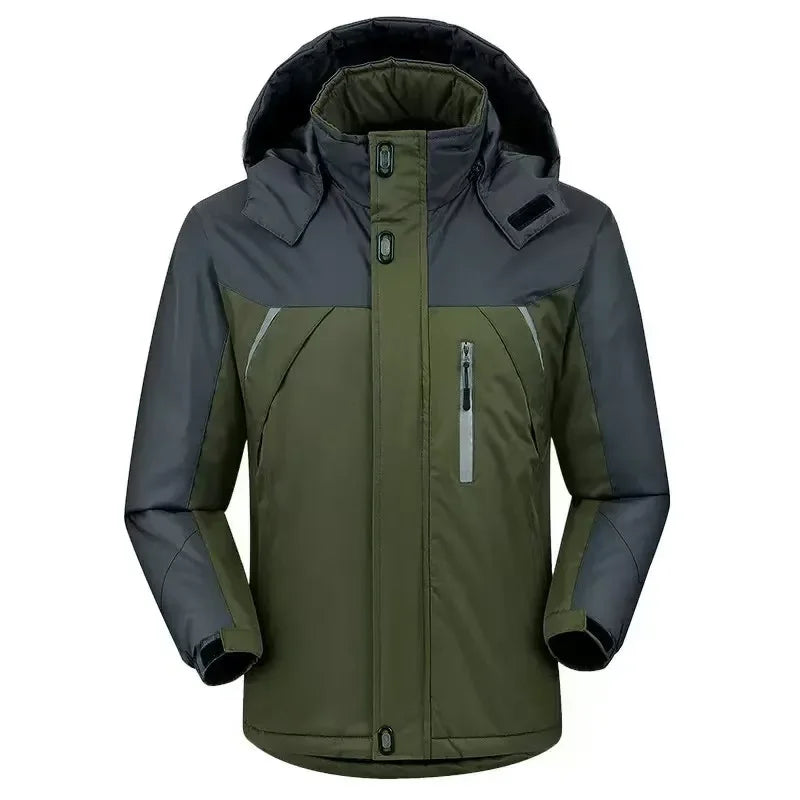 Winter Men Cotton Padded Jacket Outdoor Work Parka Coat Casual Thick Warm Outdoor Hiking Camping Ski Coats Windproof Jacket