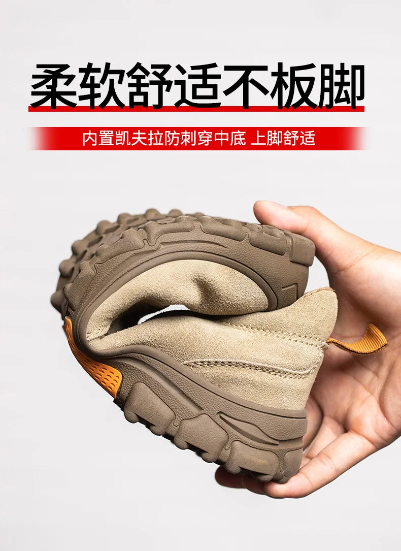 Men's work shoes  anti impact, anti puncture, steel wrapped head, electric welder  step on safety shoes  insulation