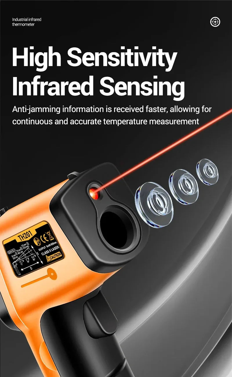 TH201 Digital Thermometer Handheld Non-Contact Laser Temperature Meter Gun Temperature Tester Instruments Pyrometer 2025