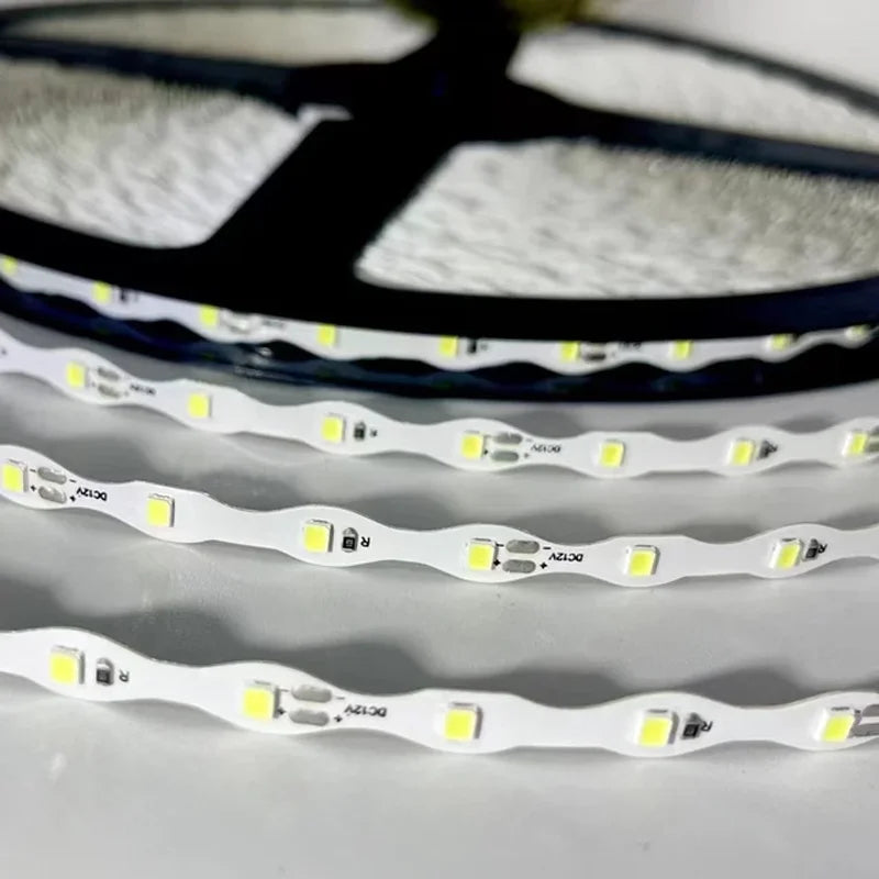 5m 2835 Led Strip S Shape Flexible 12V Led Strip Zigzag Led Light 3000k 4000k 6000k Shop Window Sign Project Channel  Display