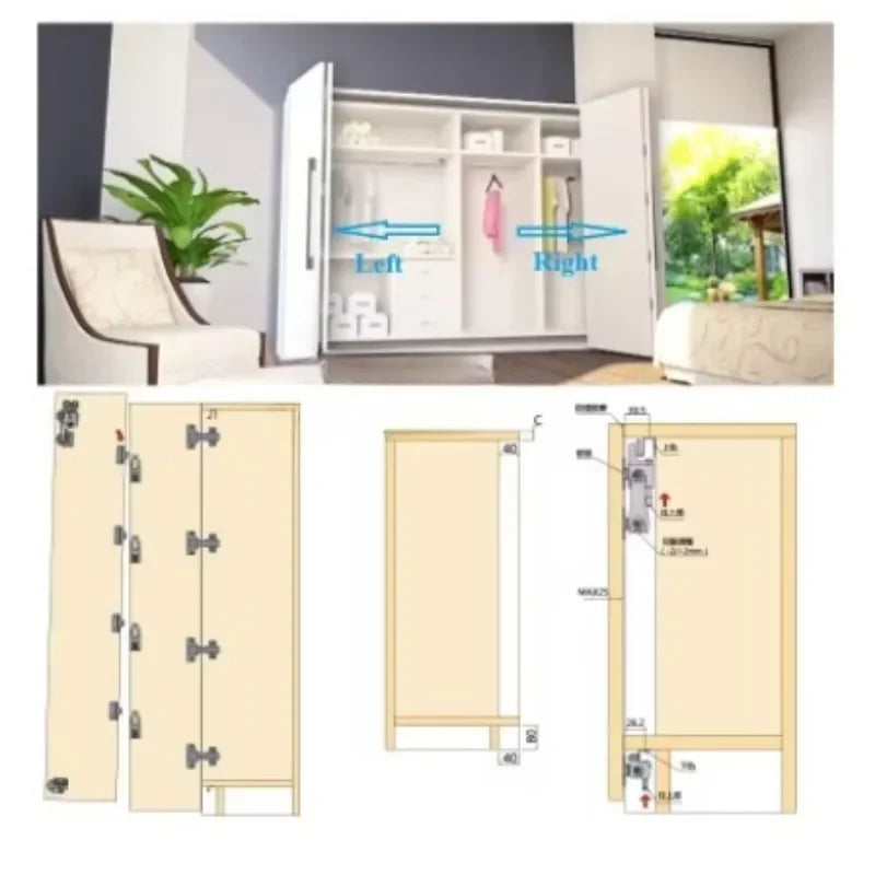 Sliding Bi-fold Folding Door Hanging Wheel Roller Hinge Replacement Parts