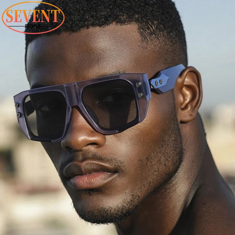 Polarized Oversized Square Sunglasses Men 2025 Luxury Brand Retro Steampunk Outdoor Sun Glasses Trendy Shield Shades UV400