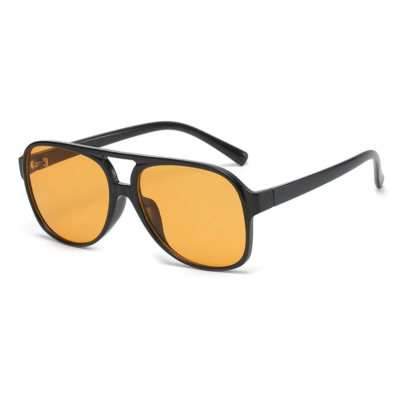 Retro Polarized Sunglasses for Men's Women's Large Frame Classic 90s Vintage Pilot Driving Eyewaer UV400 Protective Sun glasses