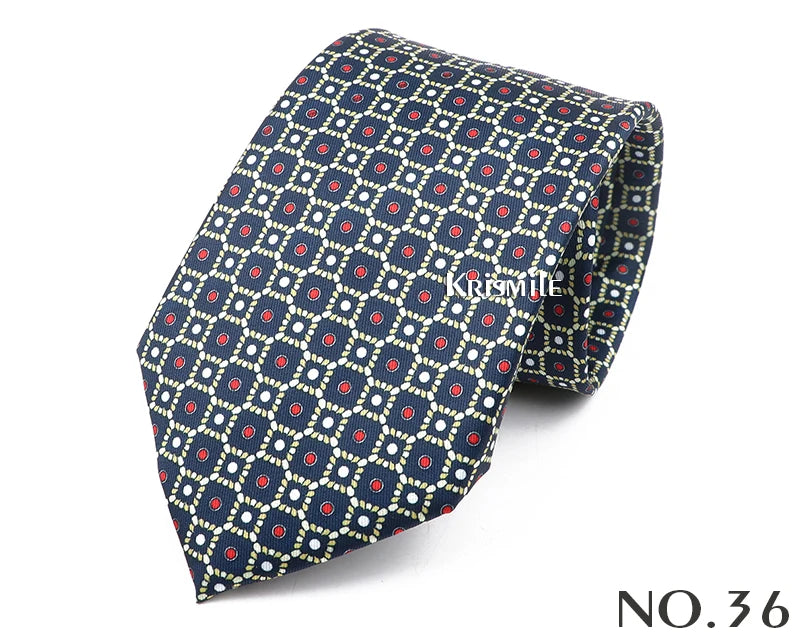 New Design Bohemian Style Necktie For Men Silk Touch Soft Blue Red Yellow Necktie Fit Wedding Party Business Office Accessory