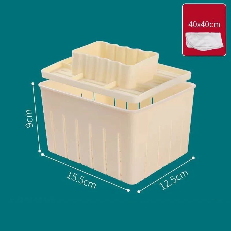 DIY Plastic Tofu Press Mould Homemade Tofu Mold Soybean Curd Tofu Making Mold With Cheese Cloth Kitchen Cooking