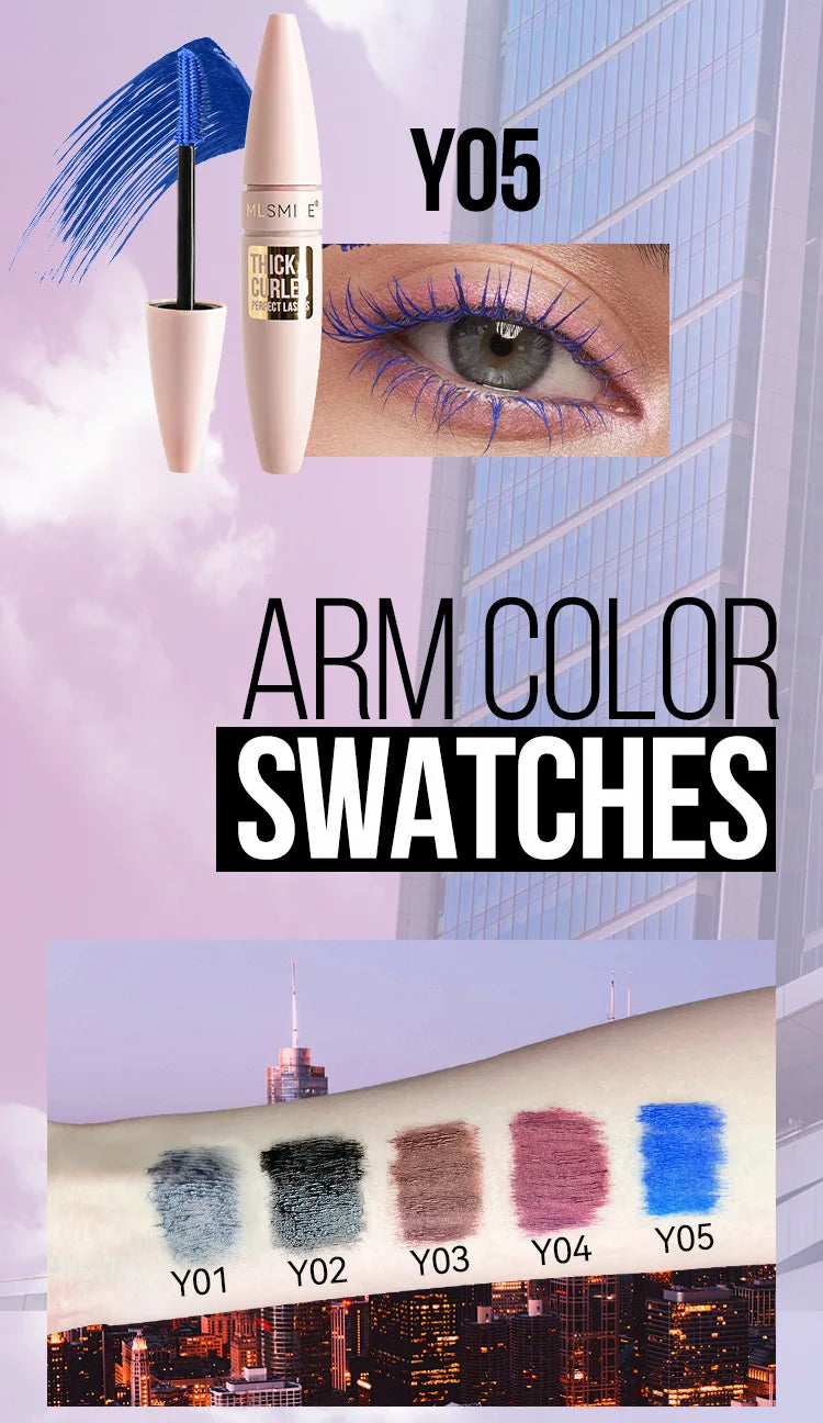 Colorful Mascara Thick Curl Waterproof Natural Eyelash Lengthens Long Lasting Quickly Dry Blue Brown Black Mascara Eye Makeup
