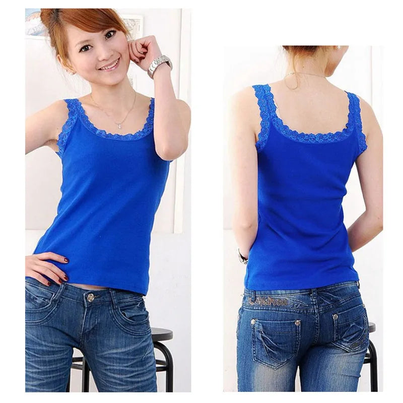 Summer Top Women Sleeveless Lace Tank Top Sexy Women's T-shirt Vest Tank Tops Female Vest Tops White Black Underwear Women