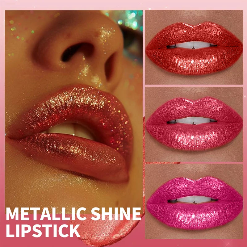 Glitter Lipstick,Sparkling Lip Gloss Lip Balm,Starry Shimmer,Moisturizing Lip Balm,Long-Lasting Lip Makeup Music Festival