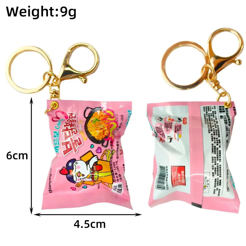 Fun Simulation Instant Noodles Keychain Korean Food Bag Pendant Turkey Noodle Creative Bag Accessories Christmas Gift