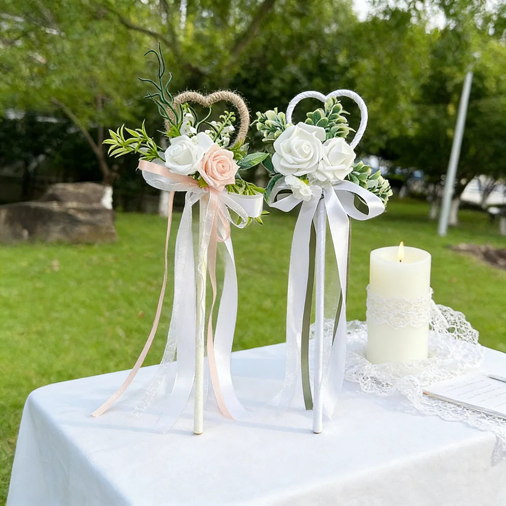 Wedding Love Fairy Wand, Flower Girl Wand Bridesmaids Holding Flower Wands Brides Holding Magic Wands Wedding Photography Props