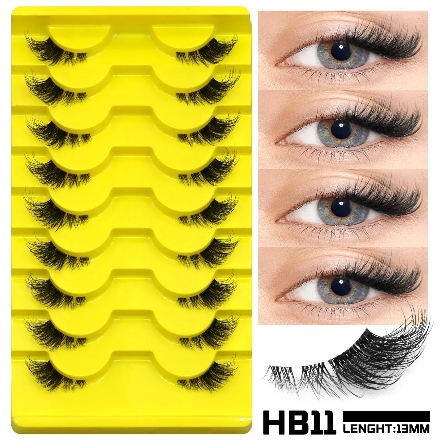 Veltrinay Half Lashes Natural Fake Lashes Wispy Cat Eye Lashes Clear Band Accent Short False Eyelashes Makeup
