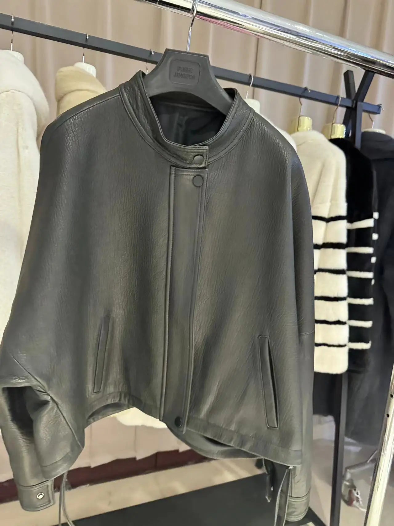 new fashion sheepskin genuine leather women short coat 2024 autumn and winter outside wear coat