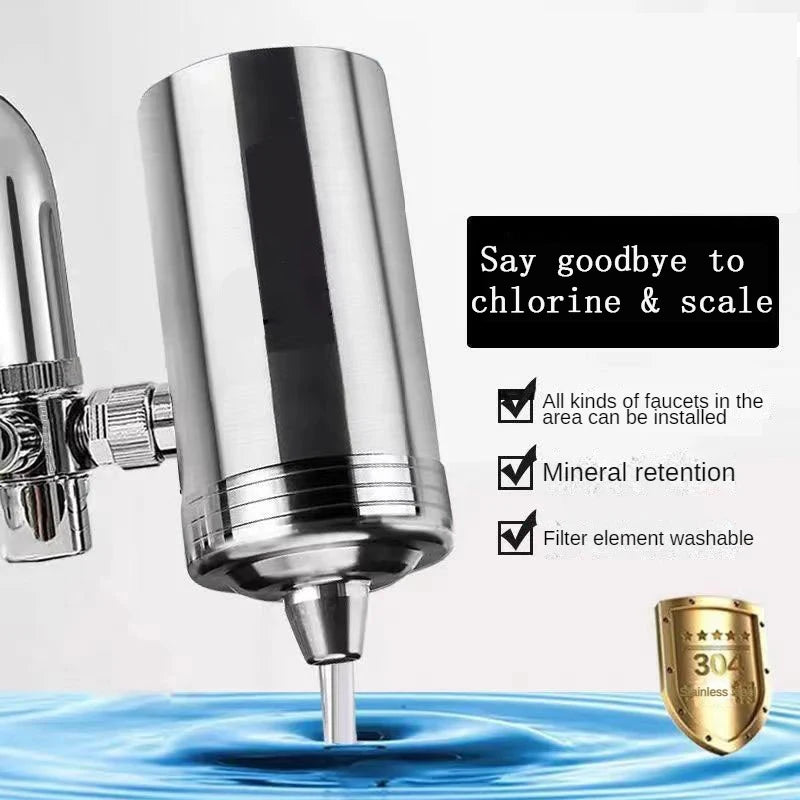 7 Layer 0.1μm Drinking Water Faucet Purifier Eco Tap Filter Stainless Steel Ceramic Activated Carbon KDF Cartridge Home Kitchen