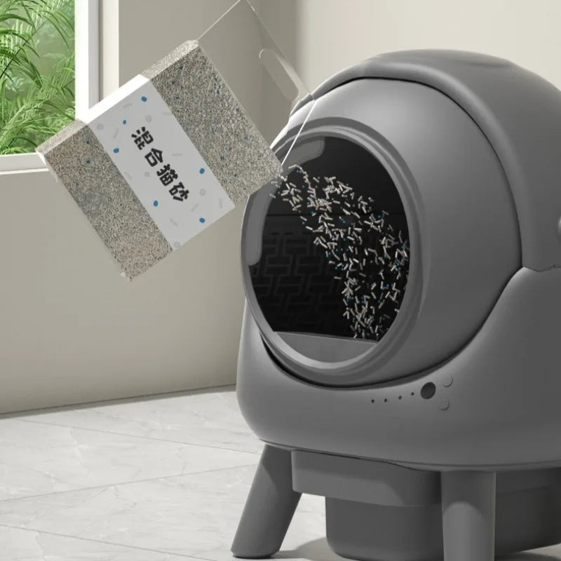 Self-cleaning Cat Litter Box Large Spaces Roller Intelligent Automatic Cat Toilet Sandbox Household Waste and Cleaning