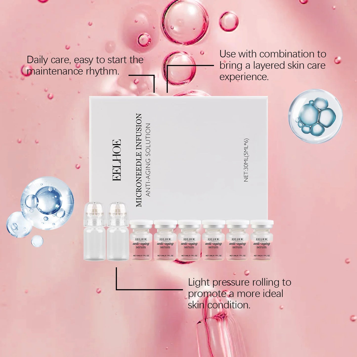 Moisturizing Renewal Set Firming Anti-Aging Essence Kit for Daily Care Improves Skin Texture Fine Lines Complete Skincare System