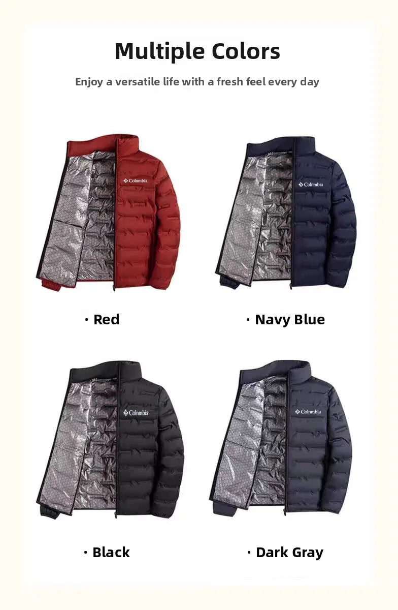 Men's Lightweight Padded Jacket Graphene White Duck down Thickened Warm Cold Resistant Casual Outerwear Outdoor Sports Coat