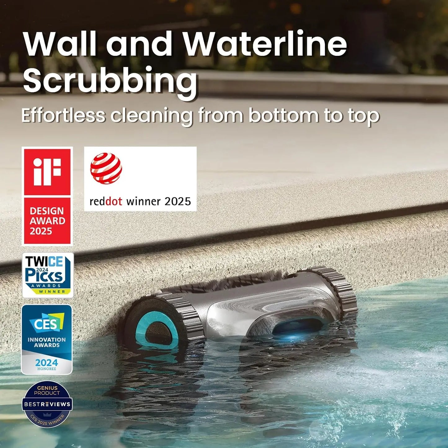 Robotic Pool Cleaner 150-Min Runtime Wall & Waterline Cleaning for Inground & Above Ground Pools up to 1600 sq.ft, Customized