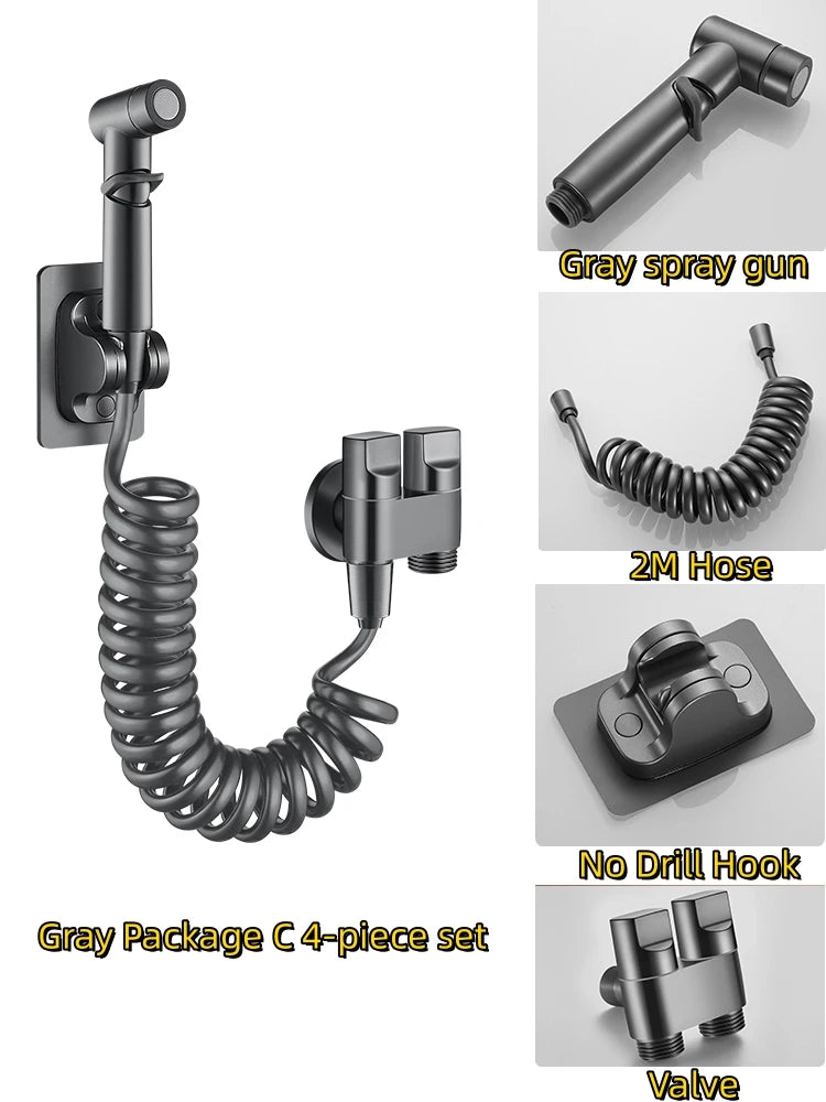 Bidet Spray Set Water Jet High Pressure Handheld Bidet Sprayer Toilet Cleaning Hygienic Shower for Bathroom Accessories