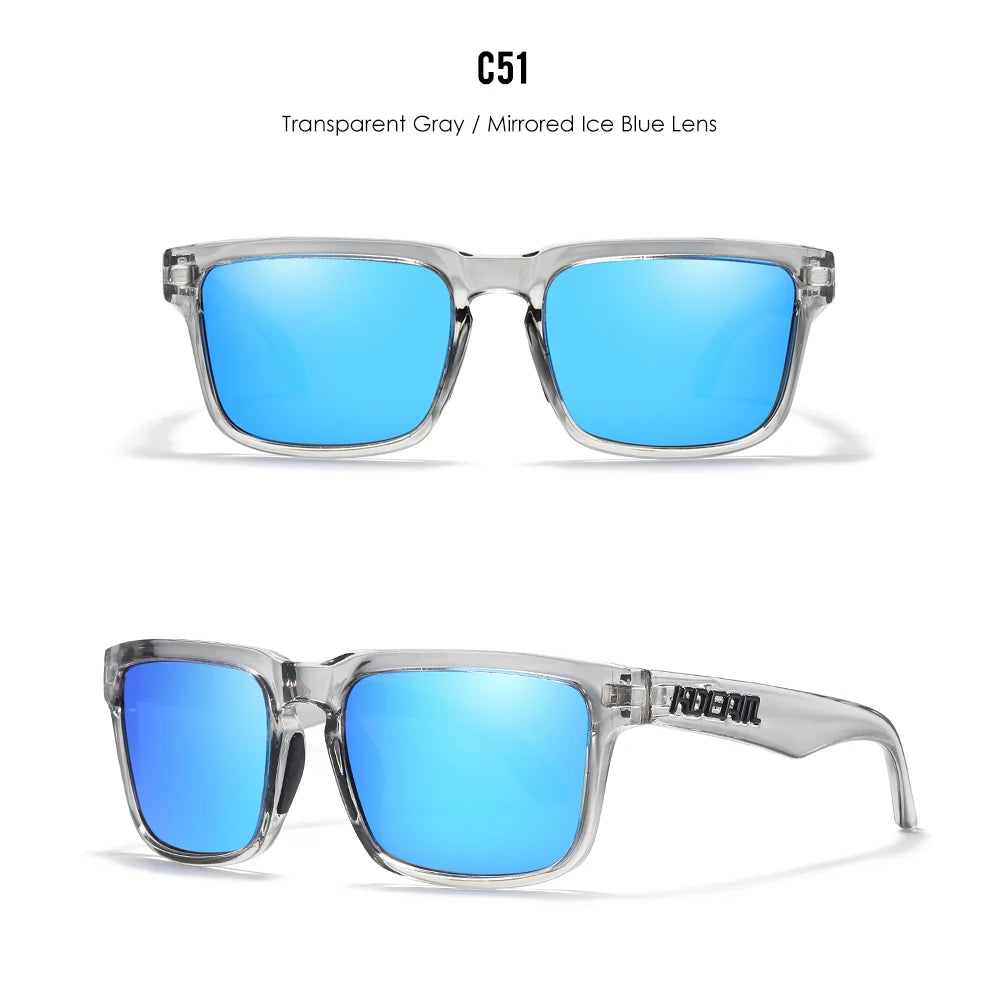 KDEAM Men's Polarized Sunglasses Square Casual Outdoors Sun Glasses Women Unisex Sunglass For Couple With Zipper Case