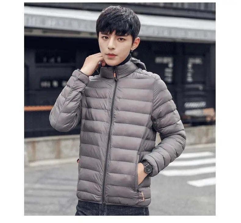 Men's Lightweight down Cotton Jaet ort Sle Casual Hooded Coat Haome Cotton Outerwear Winter New Arrival
