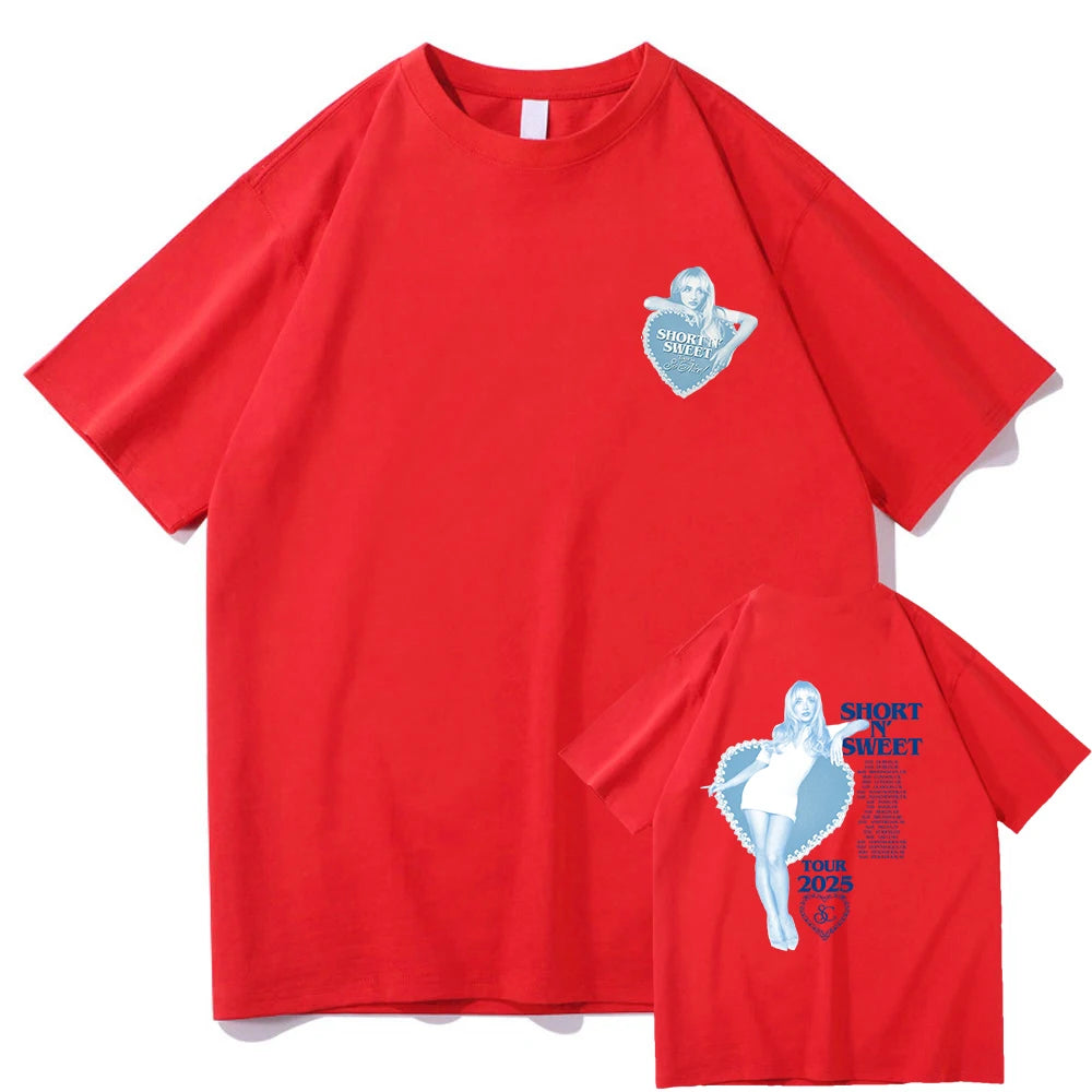 Summer Short N’ Sweet Tour 2025 T-shirt Sabrina Carpenter Lover Men/women Clothing Harajuku Summer Tops Graphic T Shirts Vintage